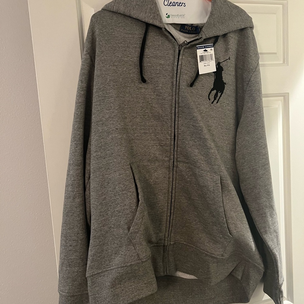 Ralph Lauren Gray Heather Zip-Up Hoodie